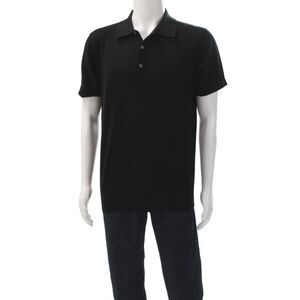 Goodlife Mens Black Collared Polo Short Sleeve Button Shirt Size M